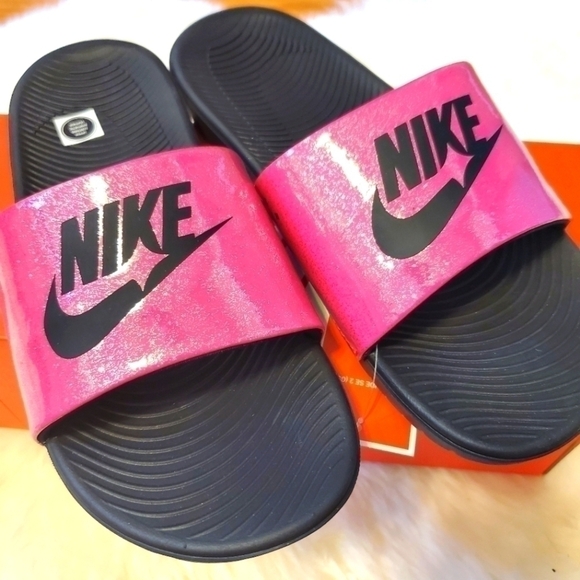 NIKE Kawa Faux Shealing Lined Slides sz. 6 - Picture 5 of 6